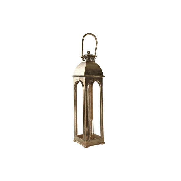 Lantaarn Home ESPRIT Gouden Aluminium Kristal Vintage 17 x 17 x 78 cm 1