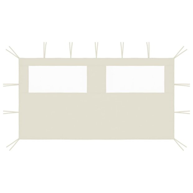 Prieelzijwand met ramen 4x2 m cr&egrave;mekleurig 1