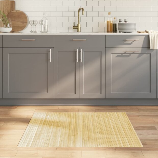 Vloerkleed rechthoekig 80x100 cm bamboe lichtnaturel 1