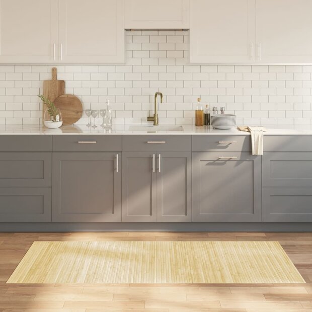 Vloerkleed rechthoekig 80x200 cm bamboe lichtnaturel 1