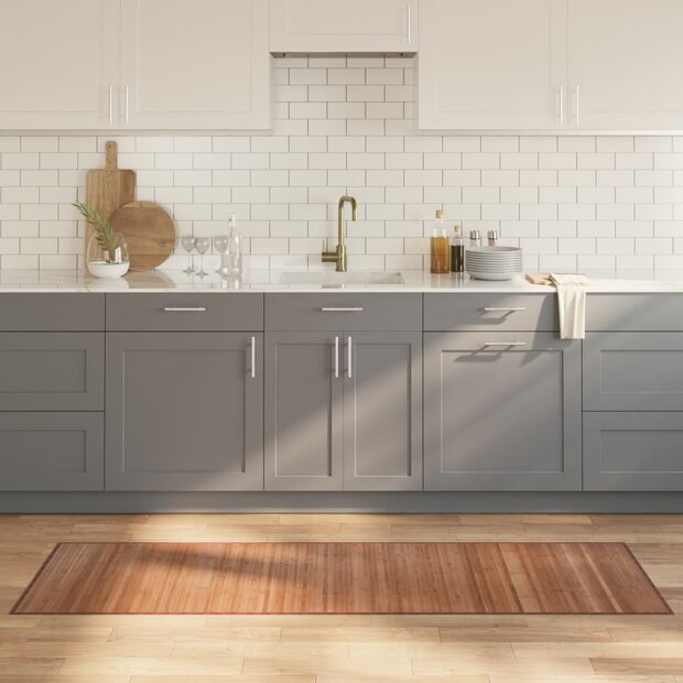 Vloerkleed rechthoekig 60x200 cm bamboe naturel 1