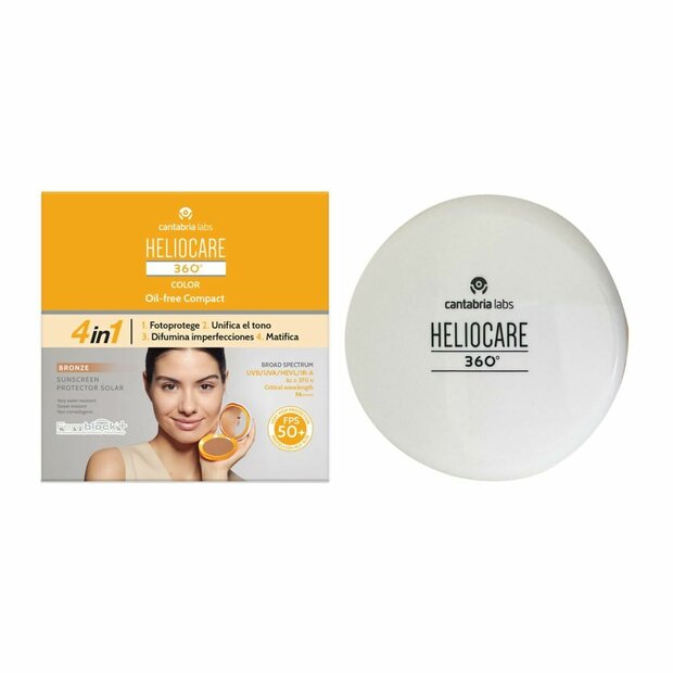Zonnebrandcr&egrave;me met Kleur Heliocare 360 Compact Oil-Free Brons SPF 50+ 10 g 1