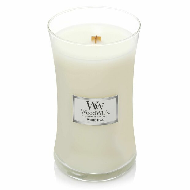 Geurkaars Woodwick Core Large White Teak 609 g 1