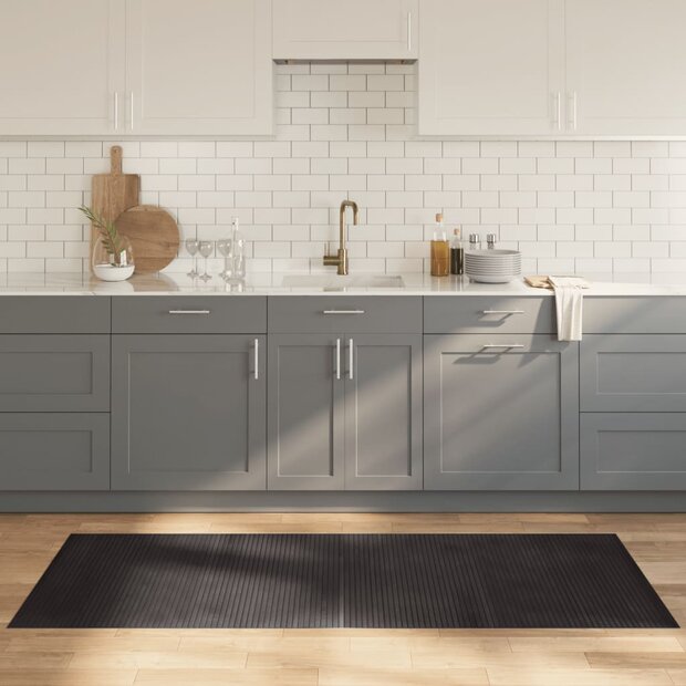 Vloerkleed rechthoekig 80x200 cm bamboe donkerbruin 1