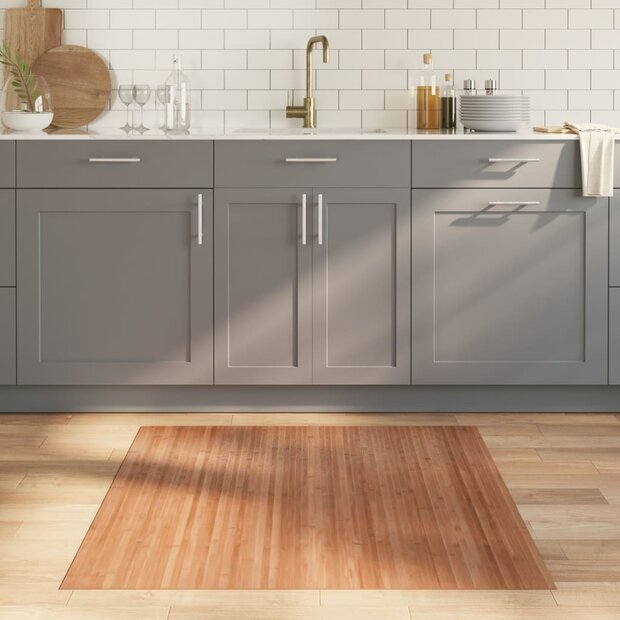 Vloerkleed rechthoekig 100x100 cm bamboe naturel 1