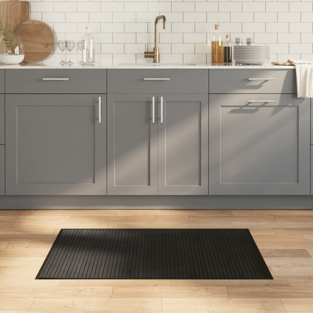 Vloerkleed rechthoekig 60x100 cm bamboe zwart 1