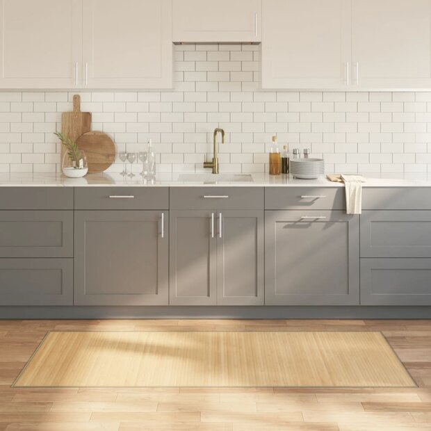 Vloerkleed rechthoekig 80x200 cm bamboe lichtnaturel 1