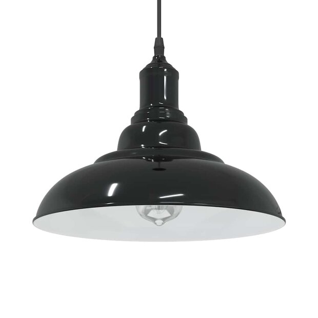 Hanglamp in hoogte verstelbaar E27 &Oslash;31 cm metaal glanzend zwart 1