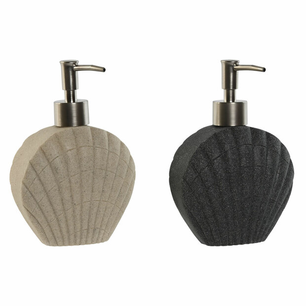 Zeepdispenser Home ESPRIT Grijs Cr&egrave;me Hars Polyethyleen 12 X 6 X 16,5 cm (2 Stuks) 1