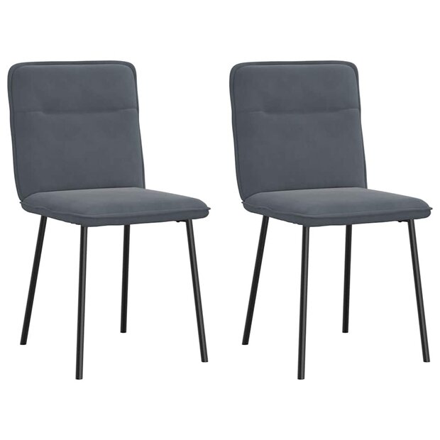 Eetkamerstoelen 2 st fluweel donkergrijs 1