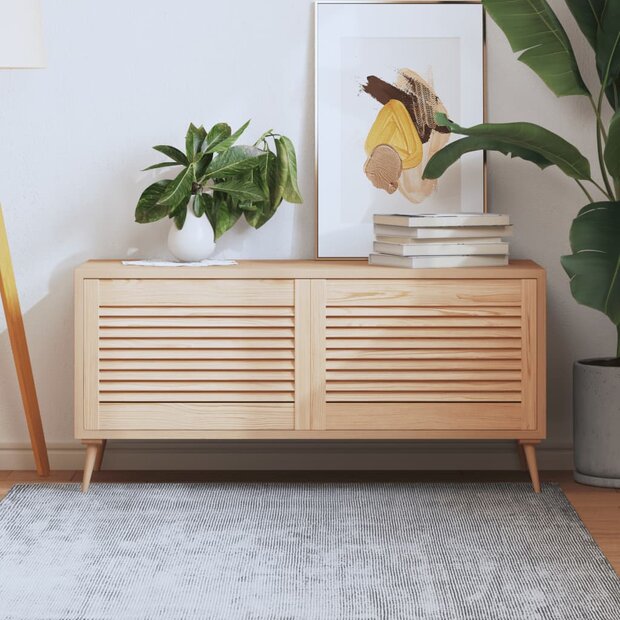 Kastdeuren met lamellen 2 st 39,5x59,4 cm massief grenenhout 1