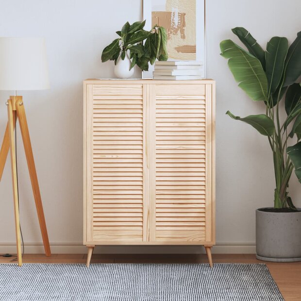 Kastdeuren met lamellen 2 st 99,3x39,4 cm massief grenenhout 1