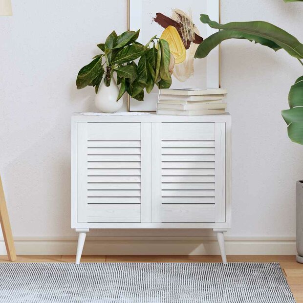 Kastdeuren louvredesign 2 st 39,5x29,5 cm wit 1