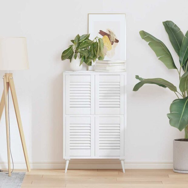 Kastdeuren louvredesign 4 st 39,5x29,5 cm wit 1