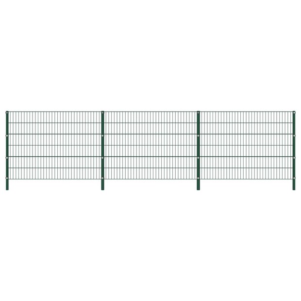 Schuttingpaneel met palen 5,1x1,2 m ijzer groen 1