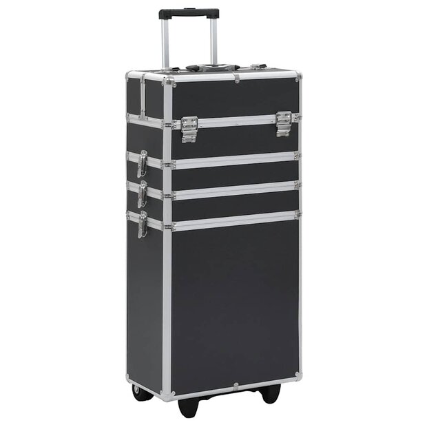 Make-up trolley aluminium zwart 1