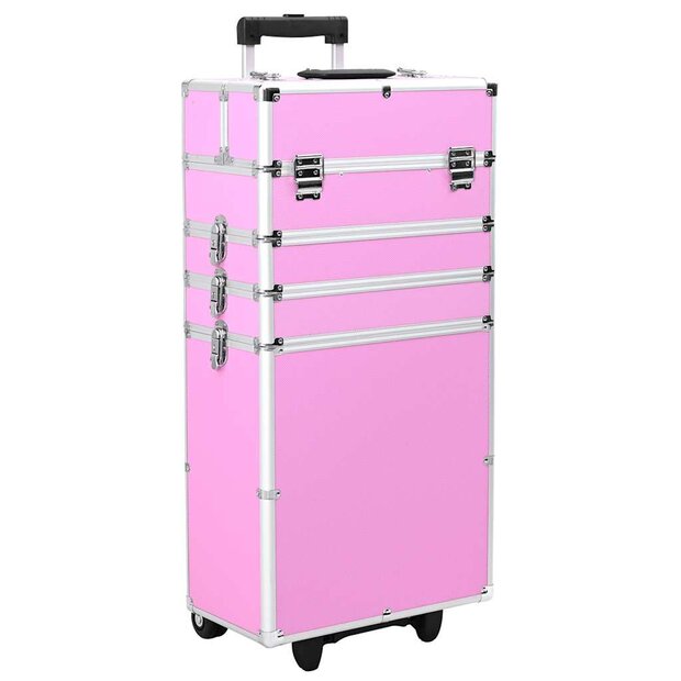 Make-up trolley aluminium roze 1