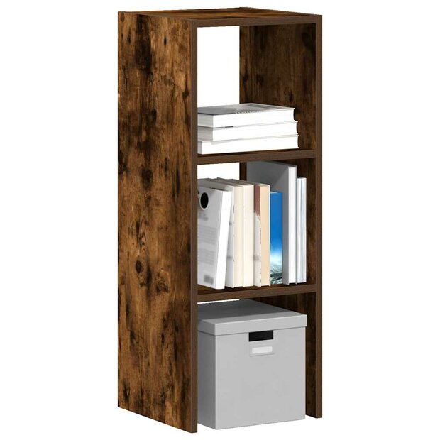 Boekenkast stapelbaar 30x30x80 cm bewerkt hout gerookt eiken 1