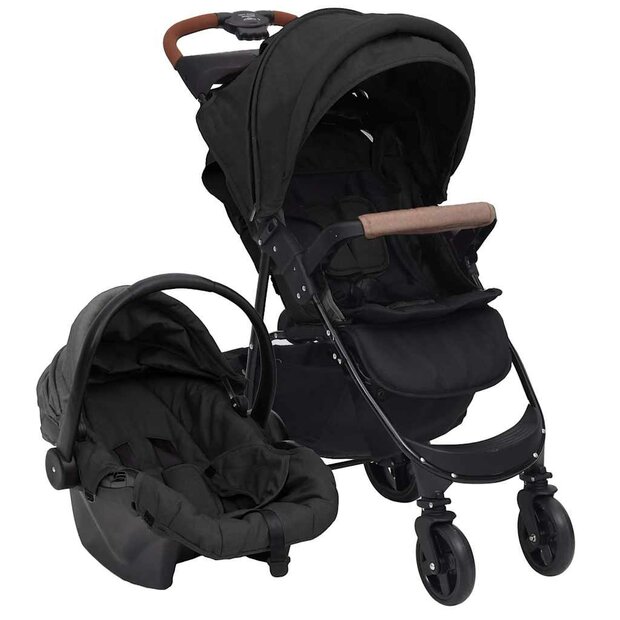 Kinderwagen 3-in-1 staal antracietkleurig 1