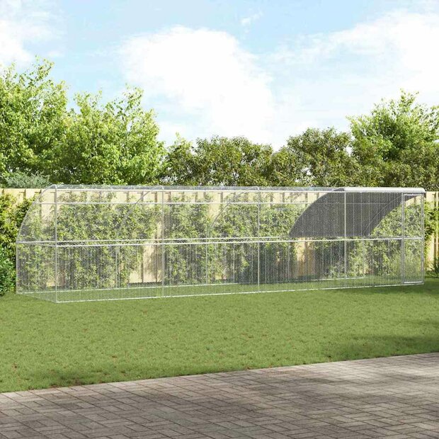 Kippenhok Zilver 800 x 200 x 198.5 cm Gegalvaniseerd staal 1