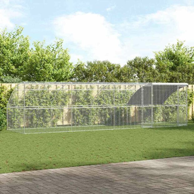 Kippenhok Zilver 800 x 200 x 198.5 cm Gegalvaniseerd staal 1