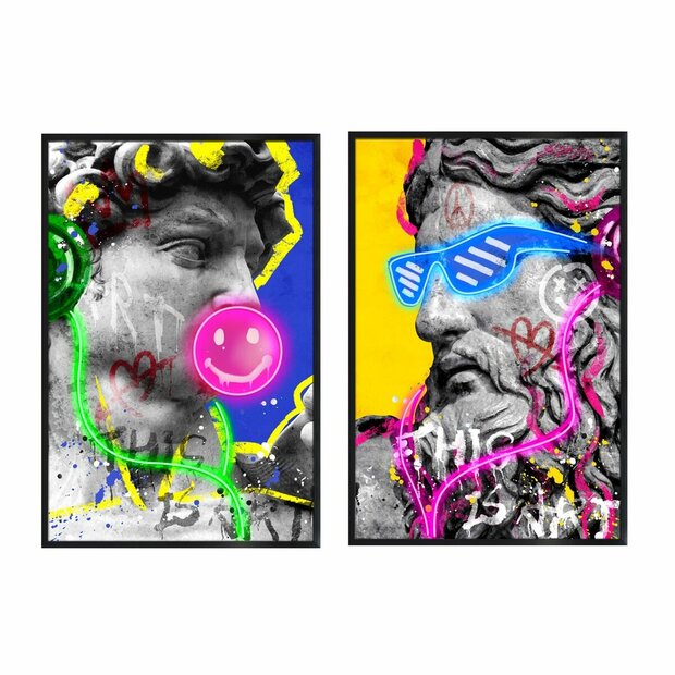 Schilderij Home ESPRIT Modern Mythologie 83 x 3 x 123 cm (2 Stuks) 1