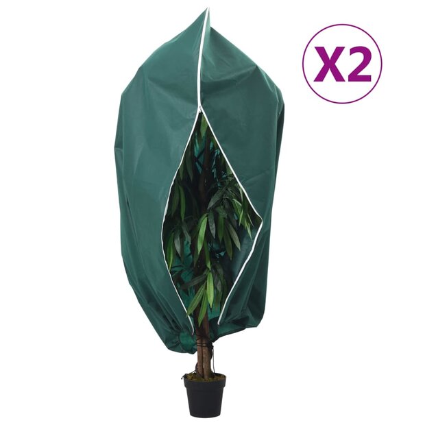Plantenhoezen met ritssluiting 2 st 70 g/m&sup2; 2,36x2 m 1