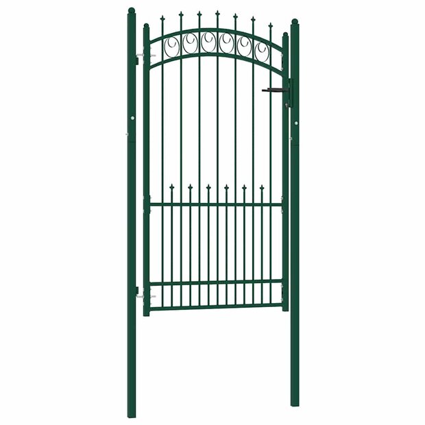 Poort met speerpunten 100x175 cm staal groen 1