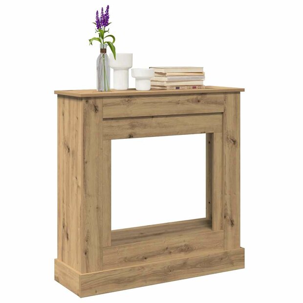 Haardombouw 90x30x90 cm bewerkt hout artisanaal eikenkleurig 1