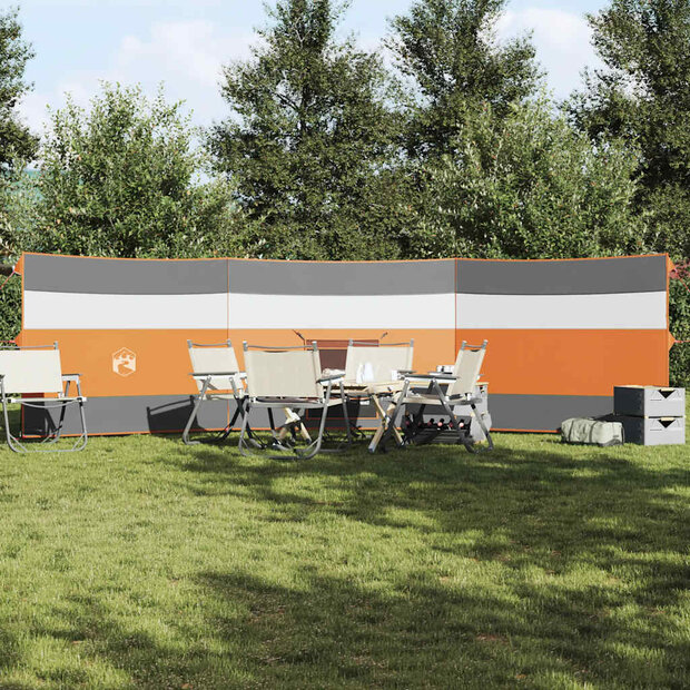 Windscherm camping waterdicht 508x130 cm grijs en oranje 1