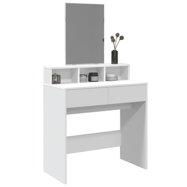 Kaptafel met spiegel 80x41x144,5 cm wit 1