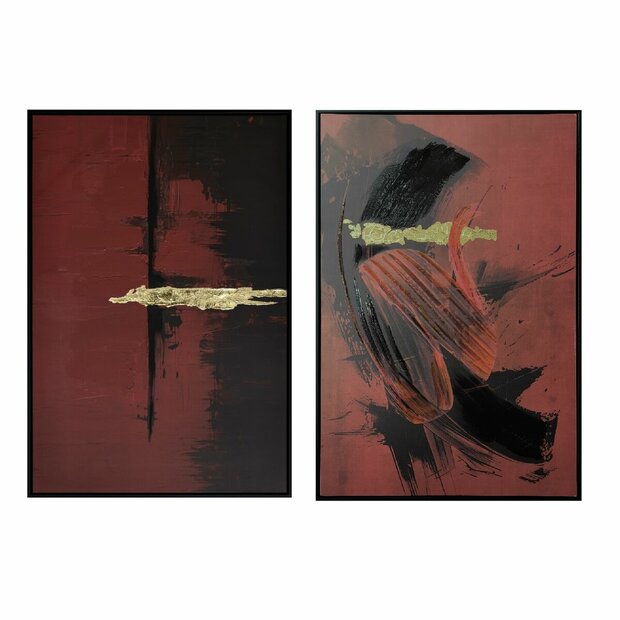 Schilderij Home ESPRIT Zwart Rood Modern 83 x 4 x 123 cm (2 Stuks) 1