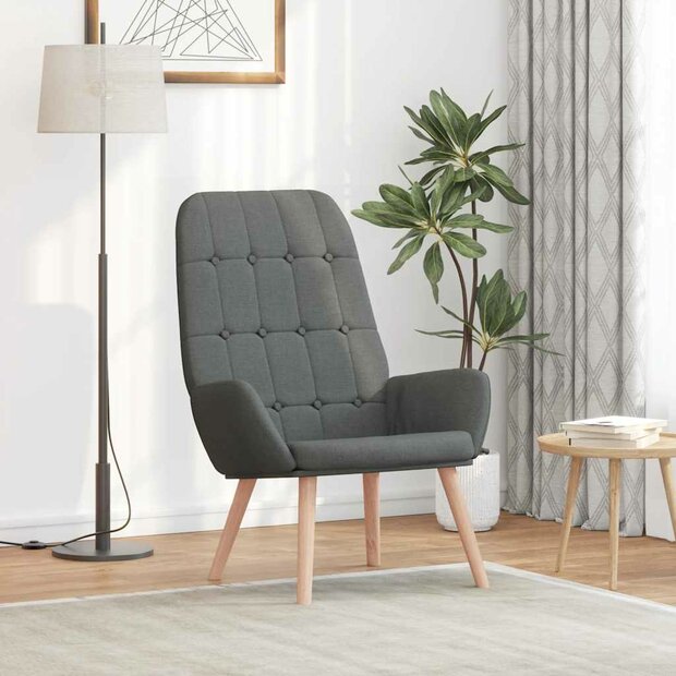 Relaxstoel stof donkergrijs 1