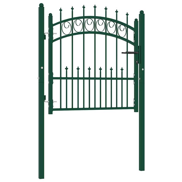 Poort met speerpunten 100x100 cm staal groen 1
