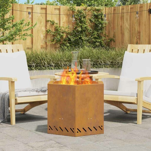 Vuurkorf Bruin 58 x 58 x 51 cm Cortenstaal 1