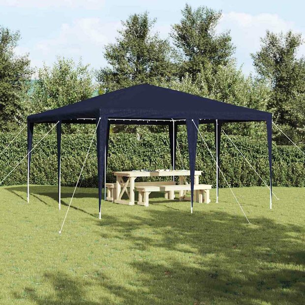 Partytent Blauw en Wit 400 x 400 x 266 cm Polyester en staal 1