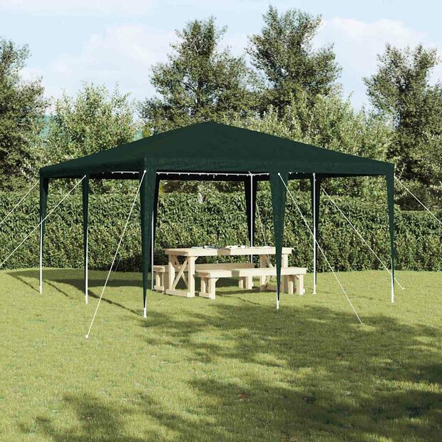 Partytent Groen en Wit 400 x 400 x 266 cm Polyester en staal 1