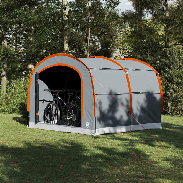 Tent met dak Grijs en oranje 268 x 240 x 191 cm Polyester 1