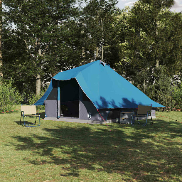 Familie Tipi Tent met dak Blauw en Grijs 358 x 296 x 258 cm 1