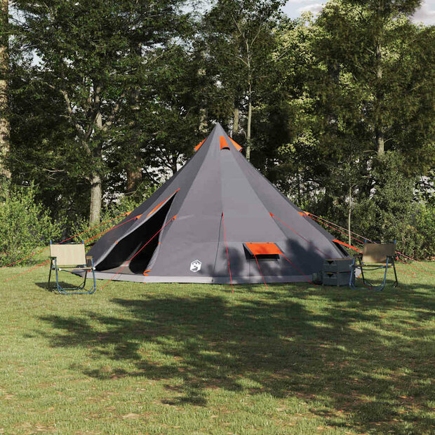 Familie Tipi Tent met dak Grijs en Oranje 560 x 560 x 300 cm 1