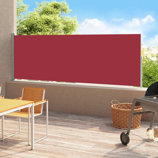 Tuinscherm uittrekbaar 180x500 cm rood 1