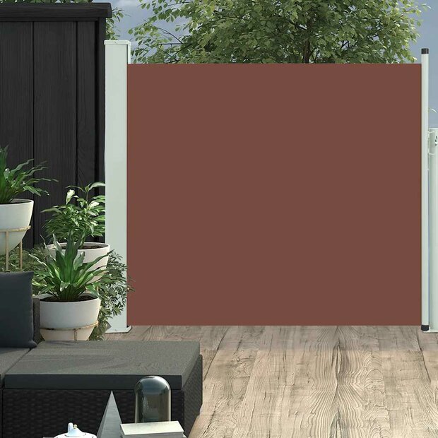 Tuinscherm uittrekbaar 100x300 cm bruin 1