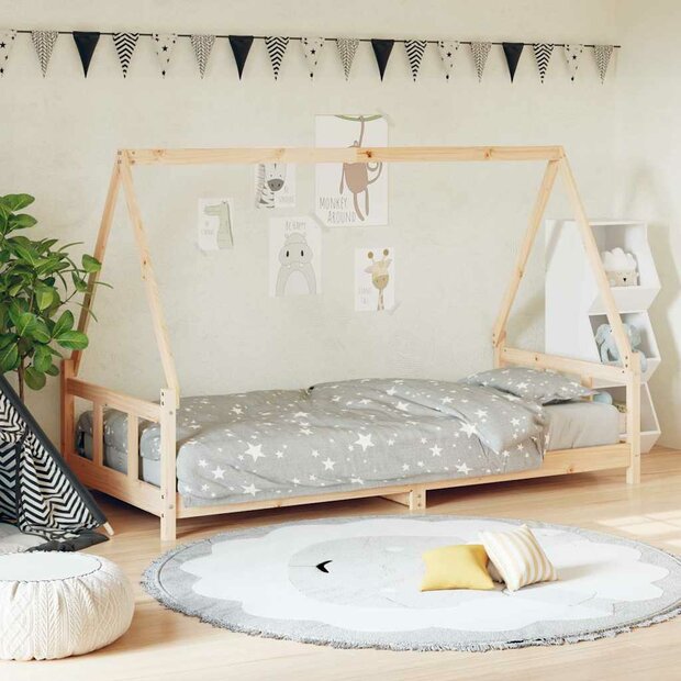 Kinderbedframe 90x200 cm massief grenenhout 1