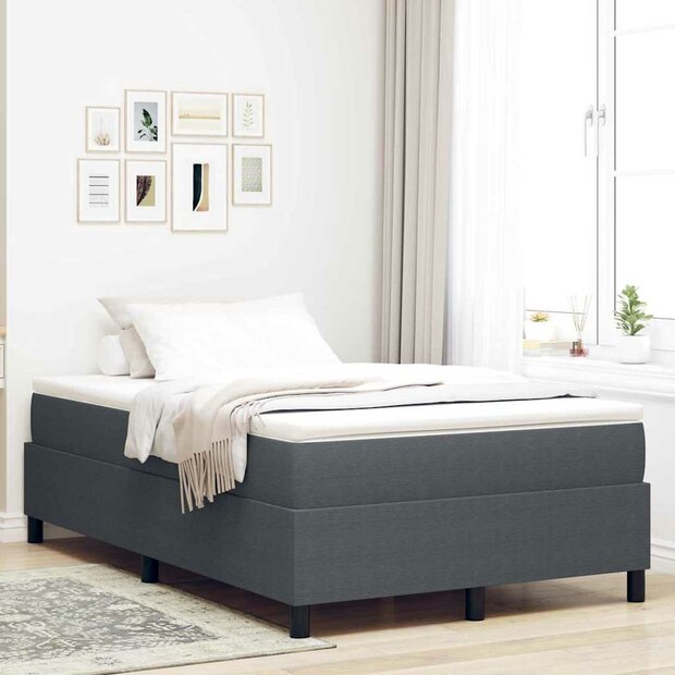 Boxspring bed Donkergrijs 120 x 190 cm Katoenen stof 1