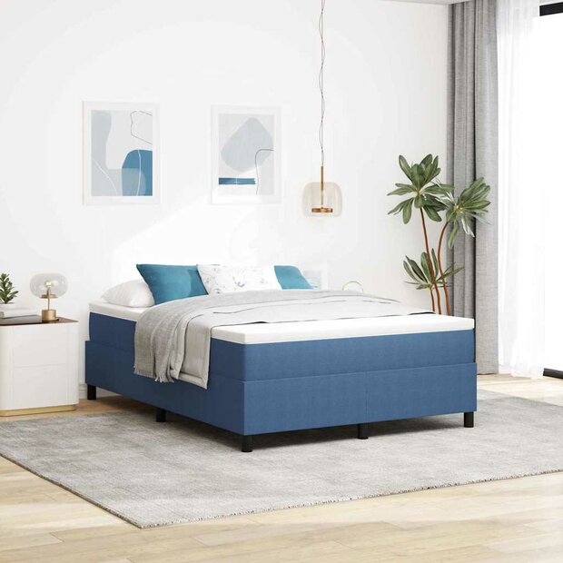 Boxspring bed Blauw 160 x 200 cm Katoenen stof 1