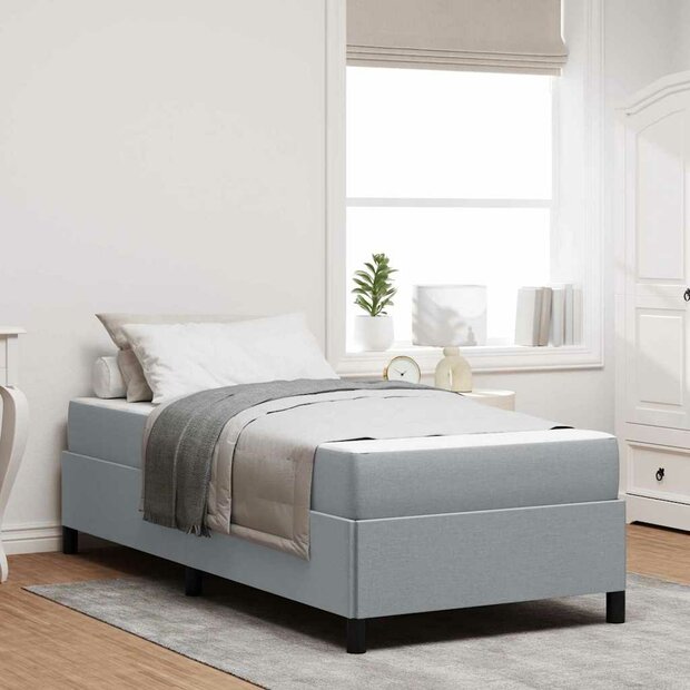 Boxspring bed Lichtgrijs en zwart 90 x 190 cm 1
