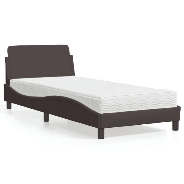 Bed met matras &quot;Dover&quot; stof donkerbruin 80x200 cm 1