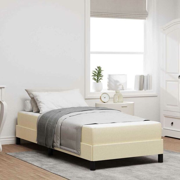 Boxspring bed met matras Cr&egrave;me 90 x 190 cm Stof 1