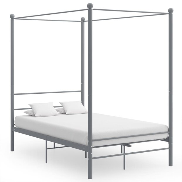 Hemelbedframe metaal grijs 120x200 cm  1
