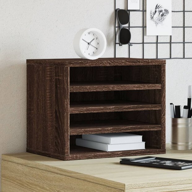 Bureau organiser 36x26x29,5 cm bewerkt hout bruin eikenkleurig 1